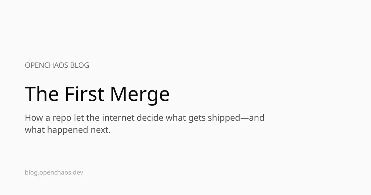 I let the internet vote on what code gets merged. Here's what happened in Week 1.