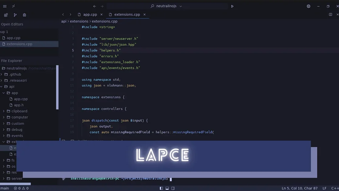 Lapce: A Rust-Based Native Code Editor Lighter Than VSCode and Zed