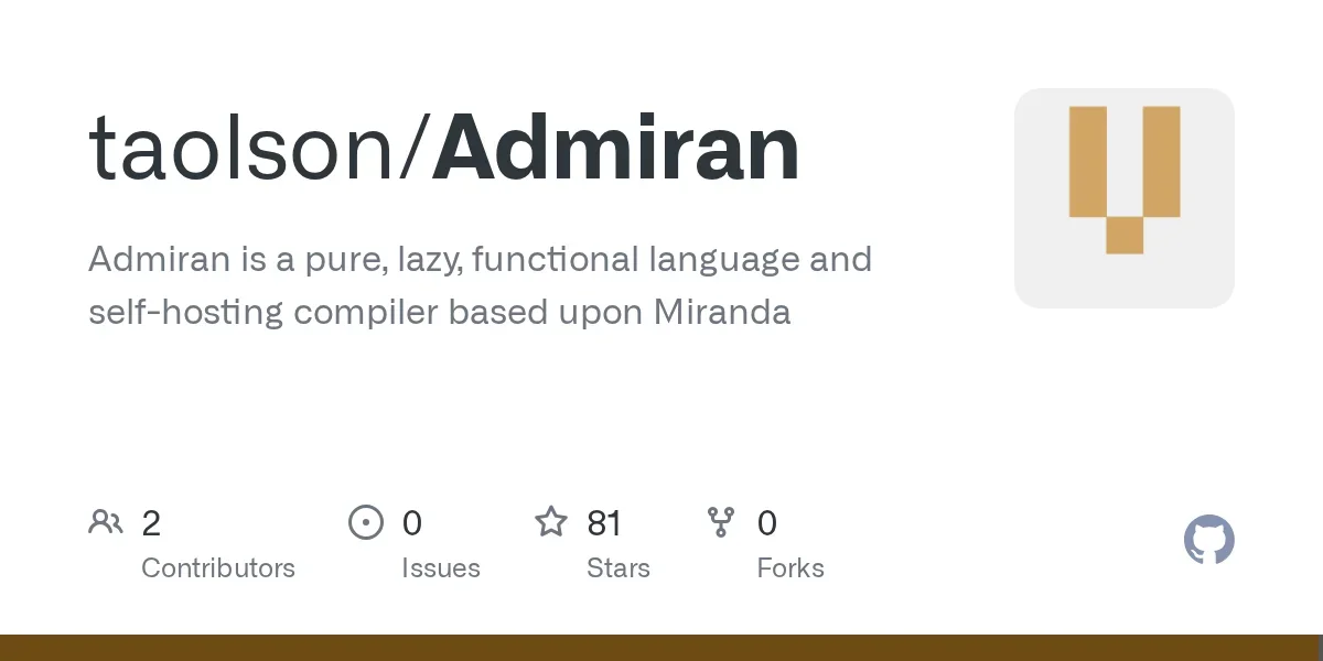 Admiran: a pure, lazy functional programming language and self-hosting compiler