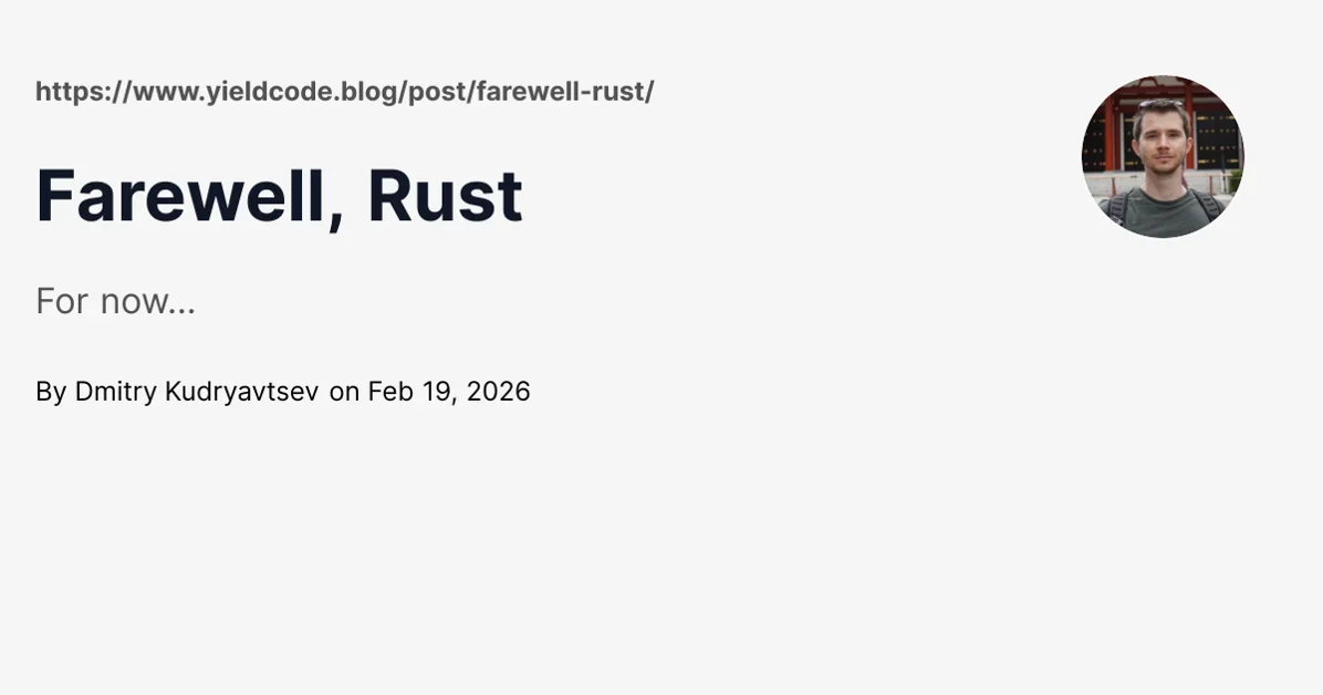 Farewell, Rust