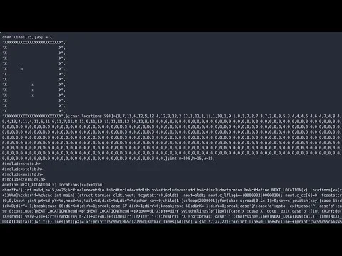 Snake game but every frame is a C program compiled into a snake game where each frame is a C program...