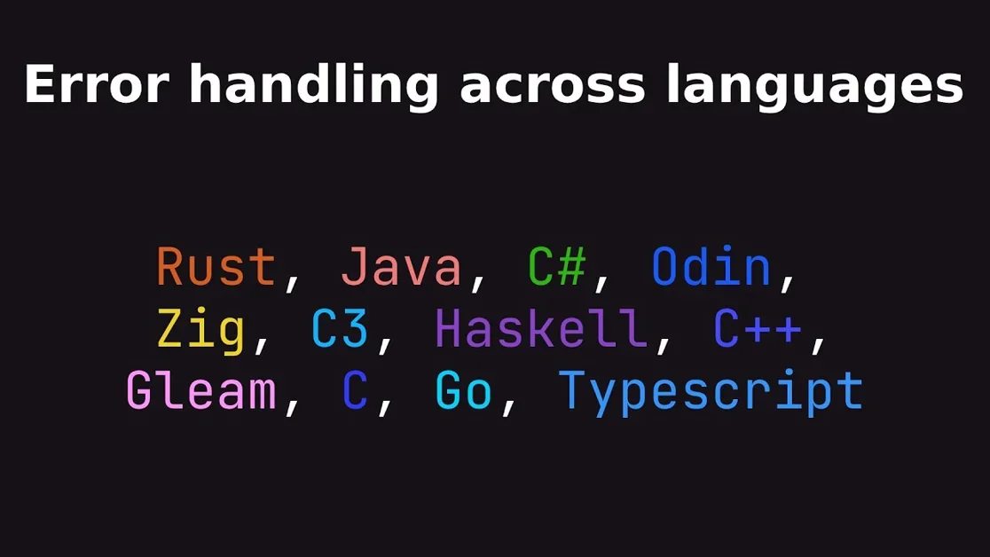 Exploring the ways different languages handle errors