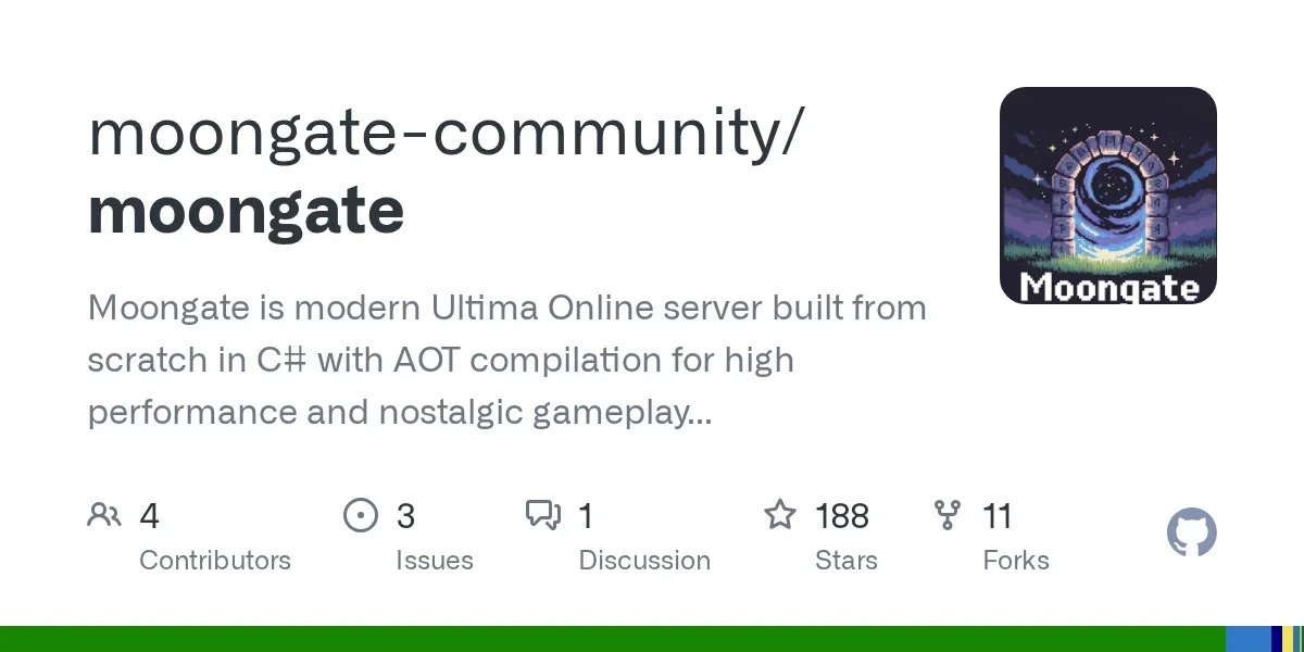 GitHub - moongate-community/moongate: Moongate is modern Ultima Online server built from scratch in C# with AOT compilation for high performance and nostalgic gameplay experience.