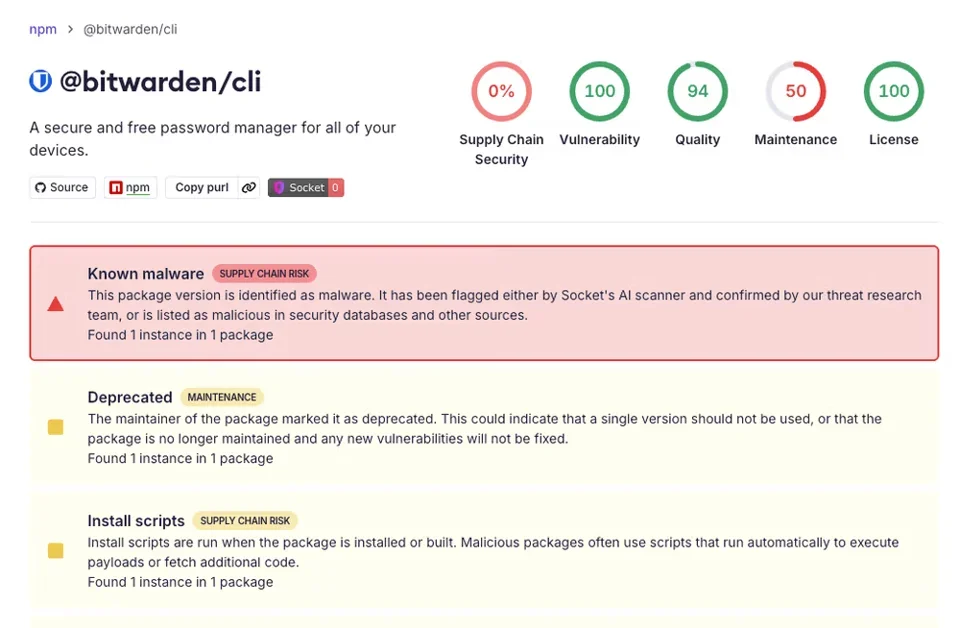 Bitwarden CLI Compromised in Ongoing Checkmarx Supply Chain