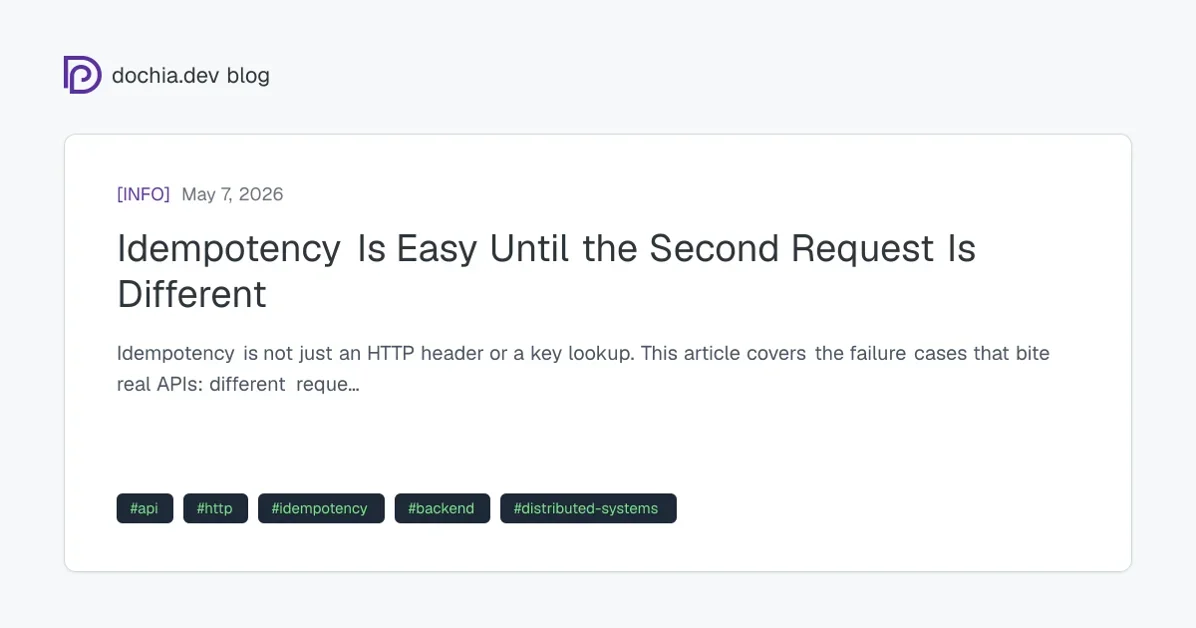 Idempotency Is Easy Until the Second Request Is Different