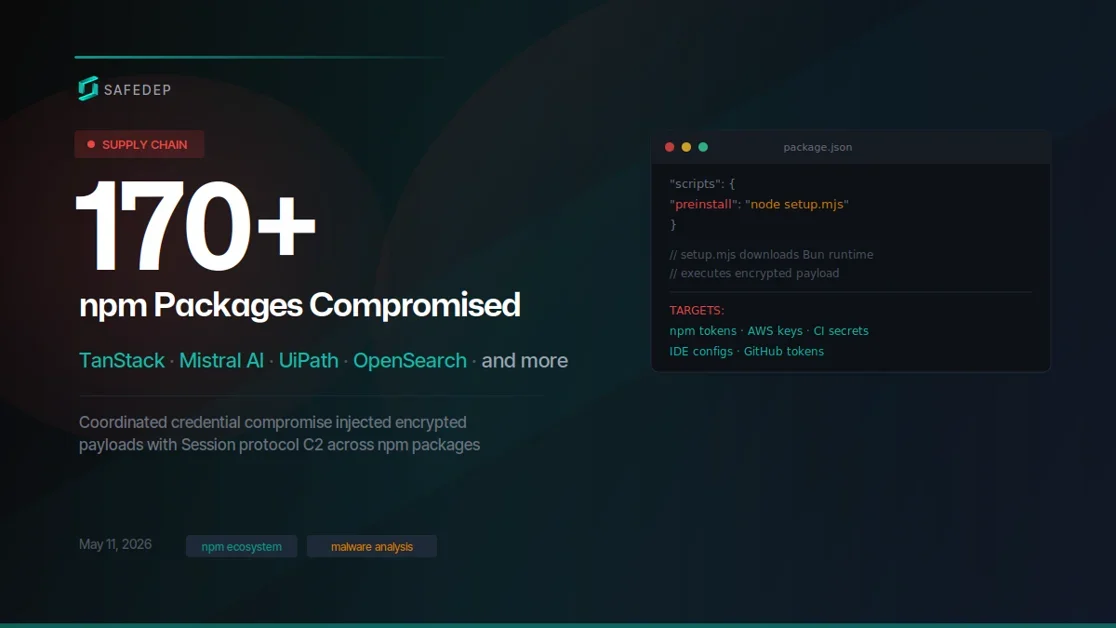 Mass npm Supply Chain Attack Hits TanStack, Mistral AI, and 170+ Packages