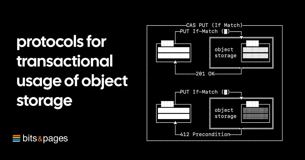 Protocols for transactional usage of object storage