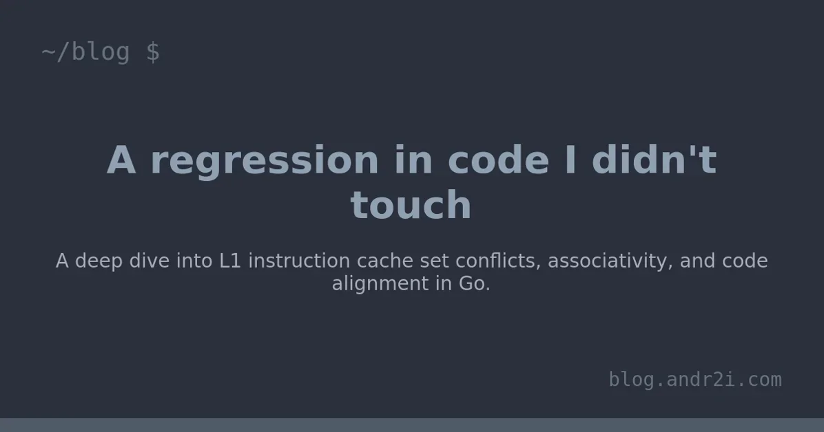 A performance regression in code I didn’t touch: debugging an L1 i-cache associativity issue