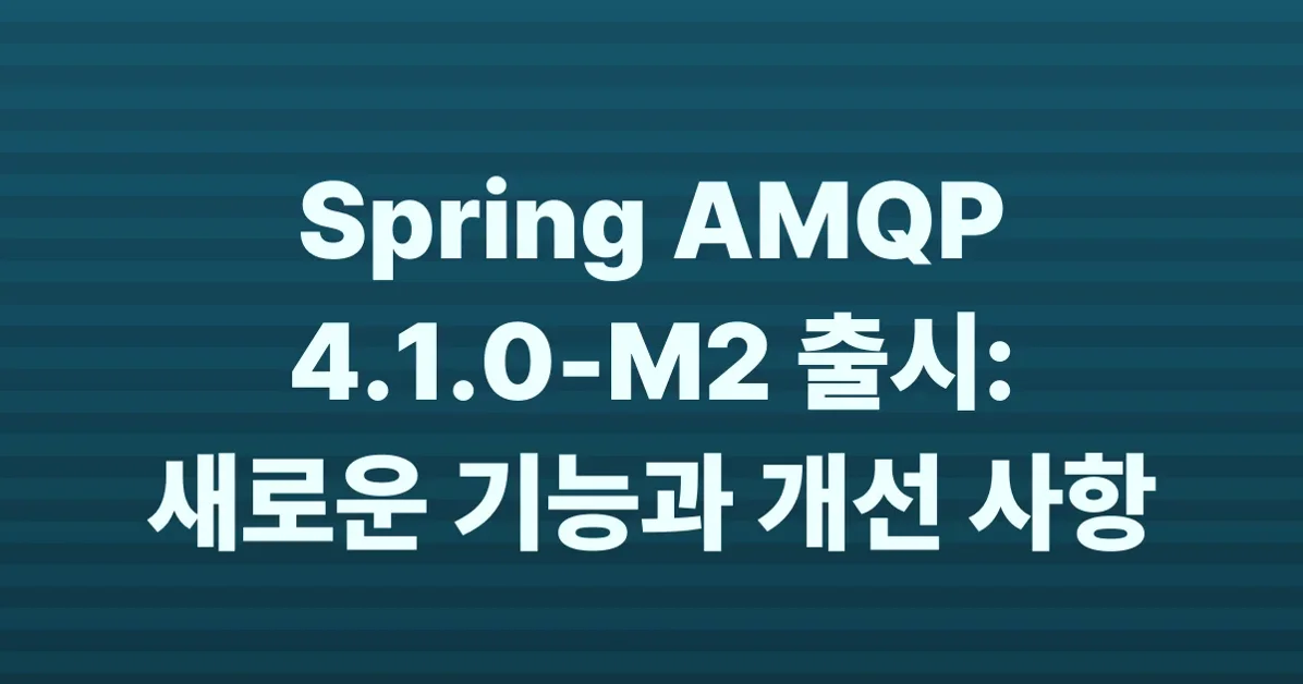 Spring AMQP 4.1.0 Milestone 2 Available
