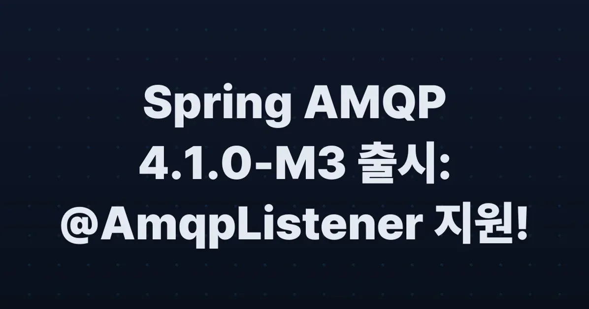 Spring AMQP 4.1.0 Milestone 3 Available