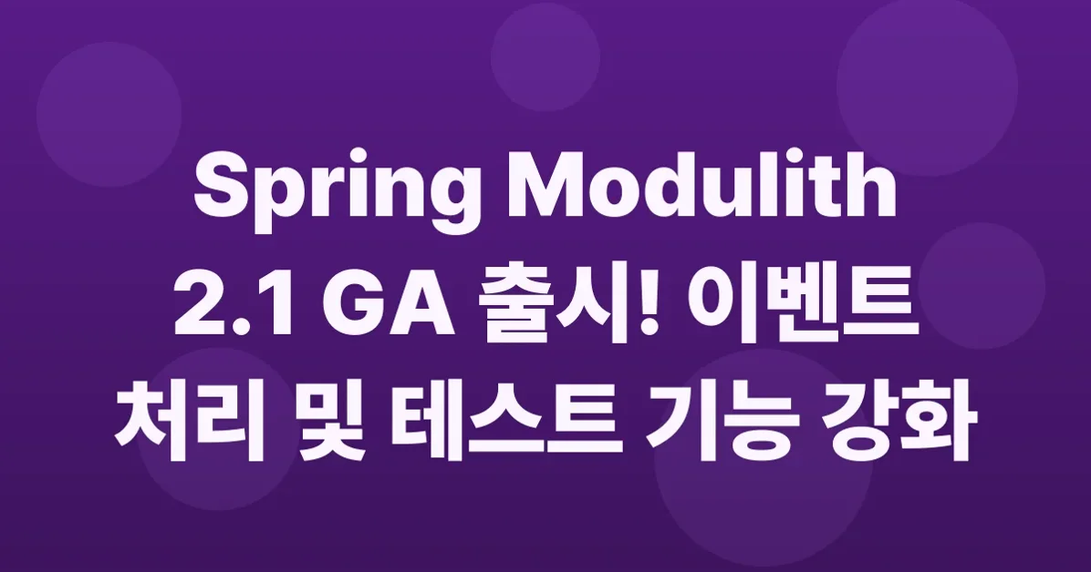 Spring Modulith 2.1 GA, 2.0.7, and 1.4.12 released