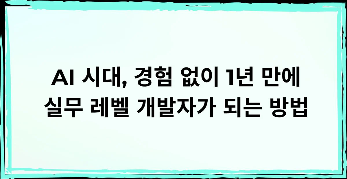 비전공자에서 개발자가 되는 최단 학습 로드맵｜AI 시대의 효율적인 공부법