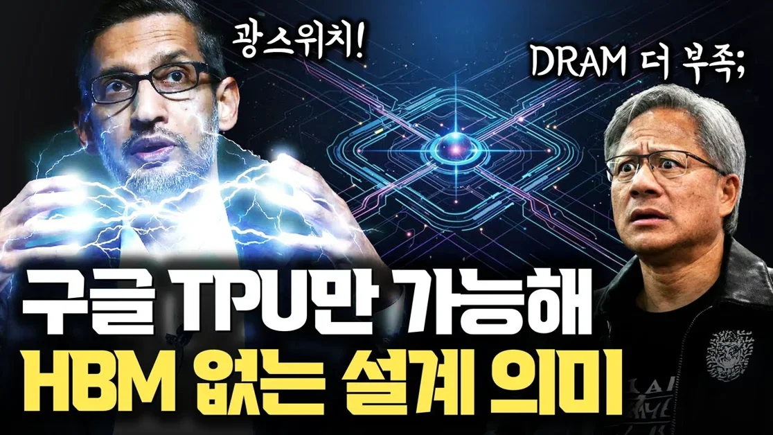 구글 TPU만 가능하다... HBM 대신 DRAM, 광스위치로 | 메모리 계층화를 통한 HBM 줄인 설계가 NVIDIA와는 다르게 가능한 이유 | DRAM 은 더 부족해진다